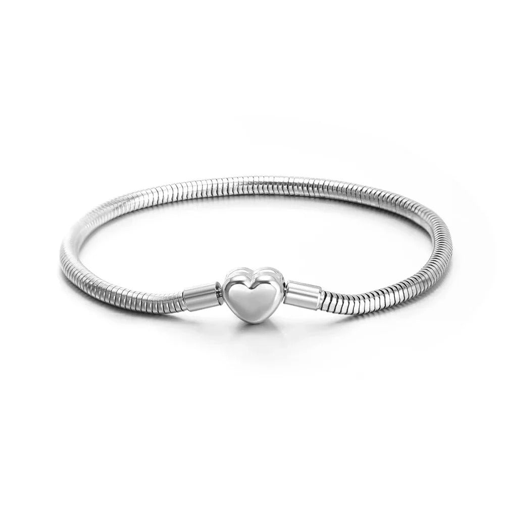 Heart Cuff Chain Link Bracelet